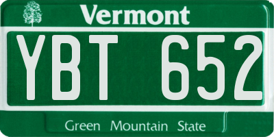 VT license plate YBT652