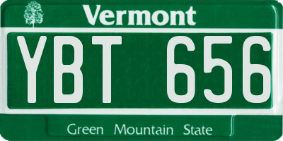 VT license plate YBT656