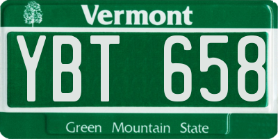 VT license plate YBT658