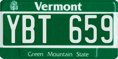 VT license plate YBT659