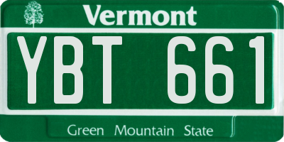 VT license plate YBT661