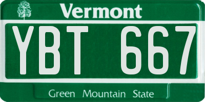 VT license plate YBT667