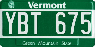VT license plate YBT675