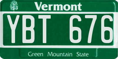 VT license plate YBT676