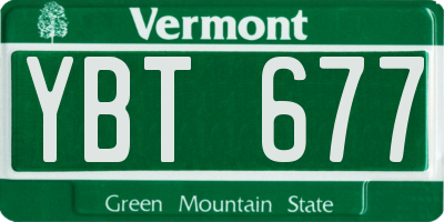 VT license plate YBT677