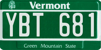 VT license plate YBT681