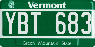 VT license plate YBT683