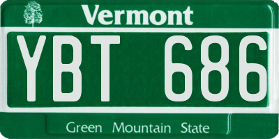 VT license plate YBT686