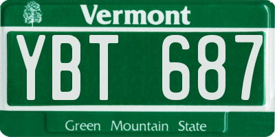 VT license plate YBT687