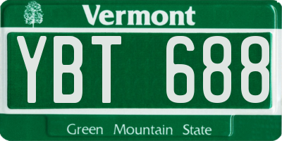 VT license plate YBT688