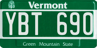 VT license plate YBT690