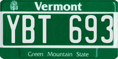 VT license plate YBT693