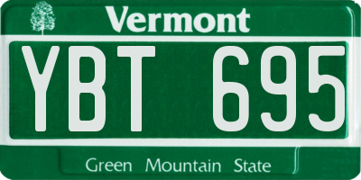 VT license plate YBT695