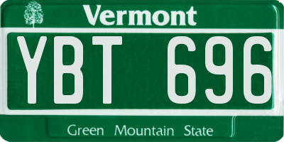 VT license plate YBT696