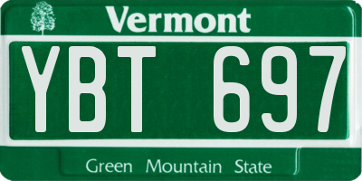 VT license plate YBT697