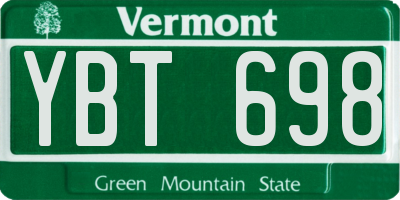 VT license plate YBT698