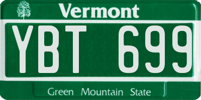 VT license plate YBT699