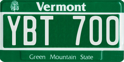 VT license plate YBT700
