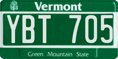 VT license plate YBT705