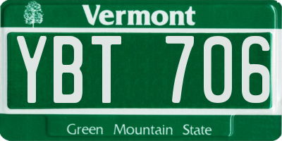 VT license plate YBT706