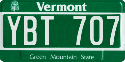 VT license plate YBT707