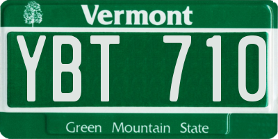 VT license plate YBT710