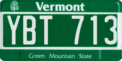 VT license plate YBT713