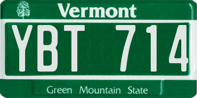 VT license plate YBT714