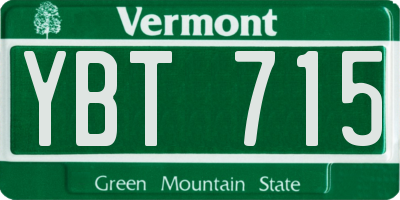 VT license plate YBT715