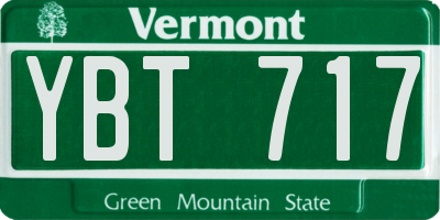 VT license plate YBT717