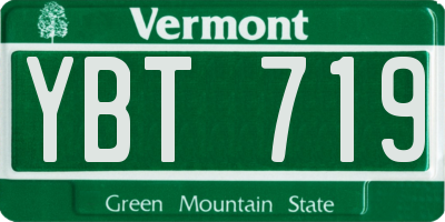 VT license plate YBT719