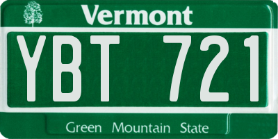 VT license plate YBT721