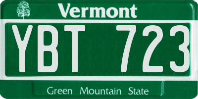 VT license plate YBT723