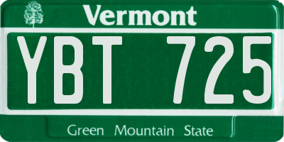 VT license plate YBT725
