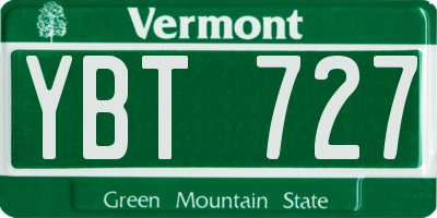 VT license plate YBT727