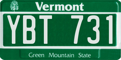 VT license plate YBT731