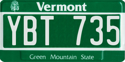 VT license plate YBT735
