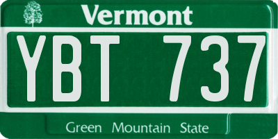 VT license plate YBT737