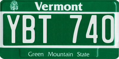 VT license plate YBT740