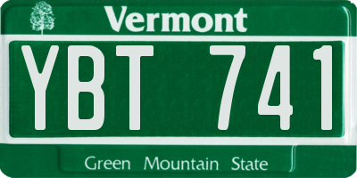 VT license plate YBT741