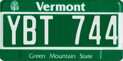 VT license plate YBT744