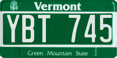 VT license plate YBT745