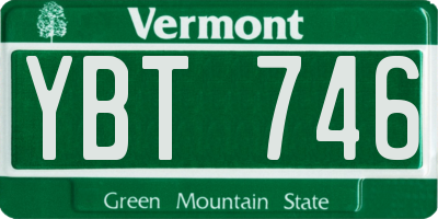 VT license plate YBT746