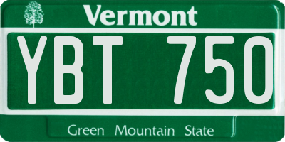 VT license plate YBT750