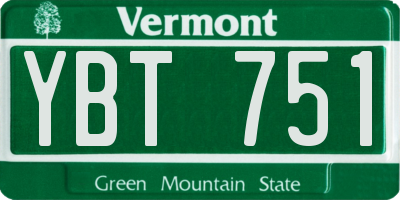 VT license plate YBT751