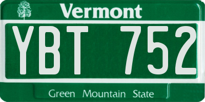 VT license plate YBT752