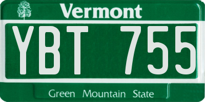 VT license plate YBT755