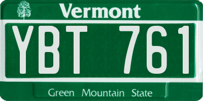 VT license plate YBT761