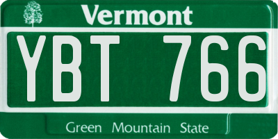 VT license plate YBT766