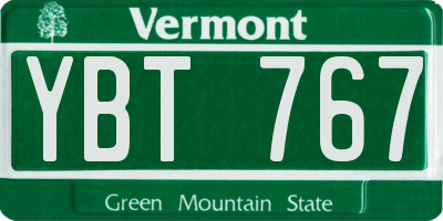 VT license plate YBT767